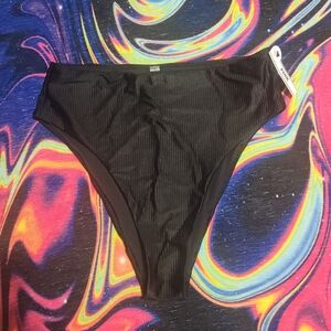 Victoria's Secret Black Ribbed Swimwear Bottoms (1pc)